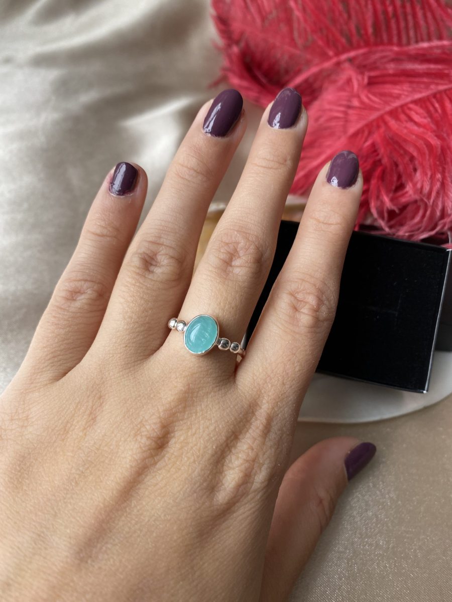 Amazonit Hera Gümüş Yüzük