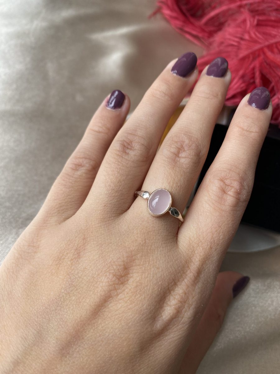 Pembe Kuvars Mary Gümüş Yüzük