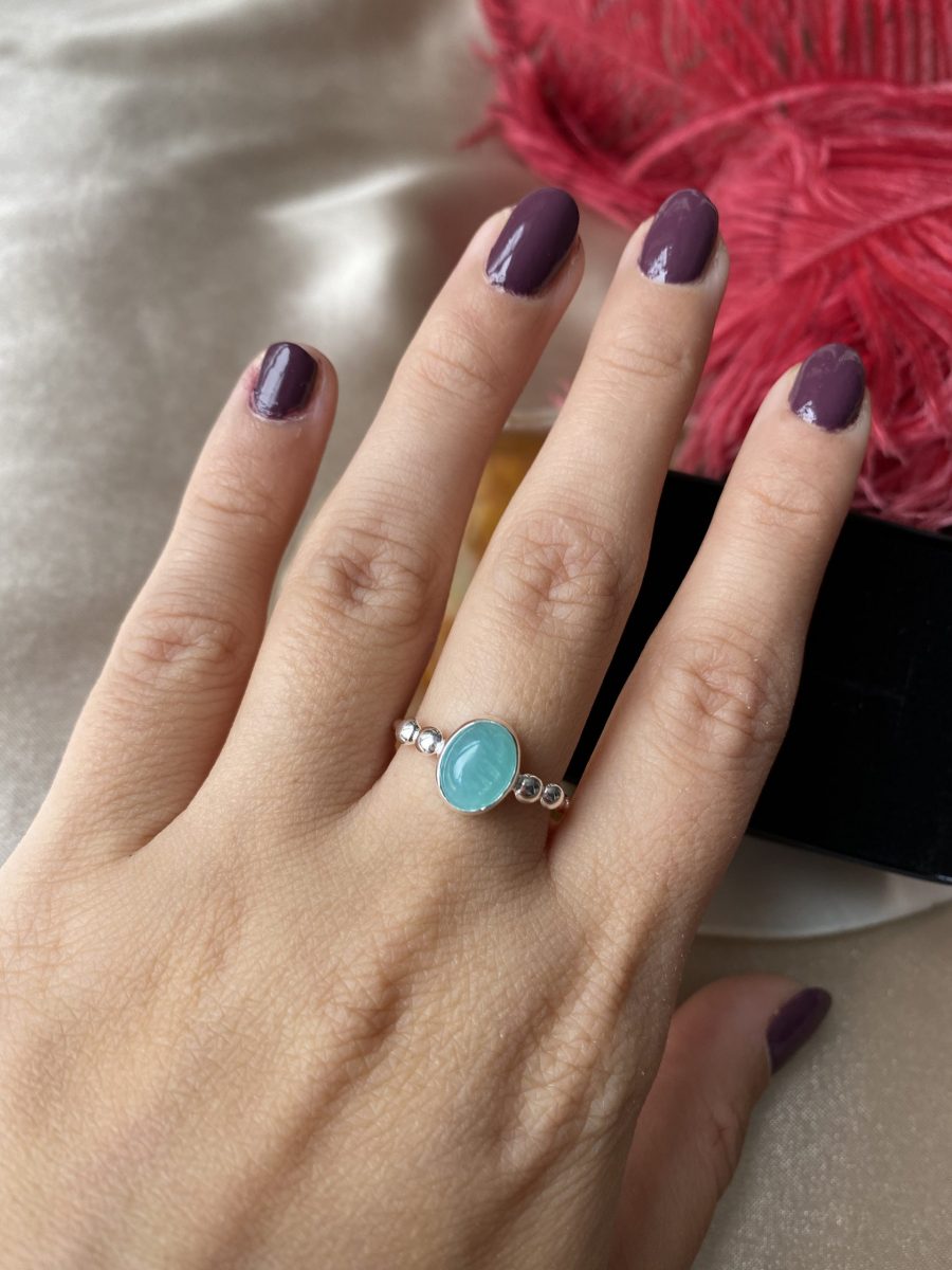 Amazonit Hera Gümüş Yüzük