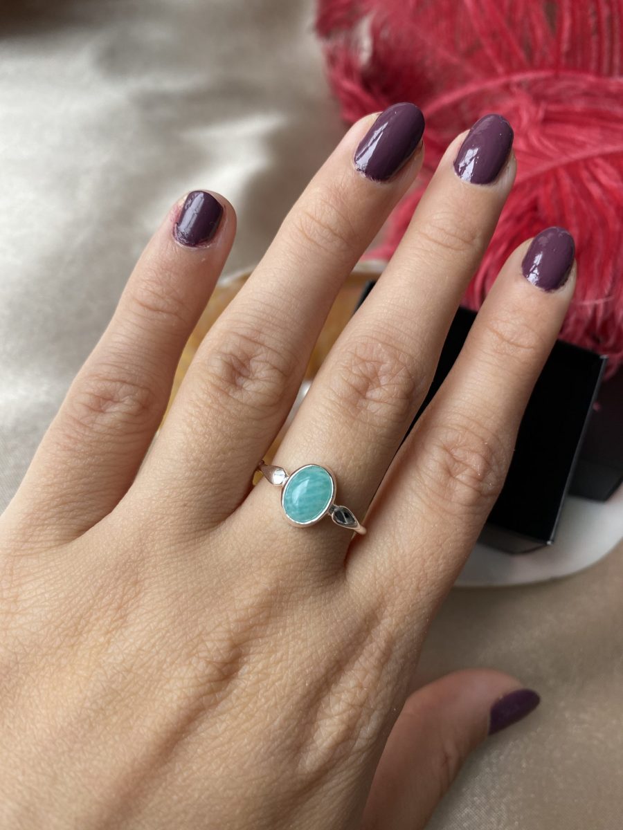 Amazonit Mary Gümüş Yüzük