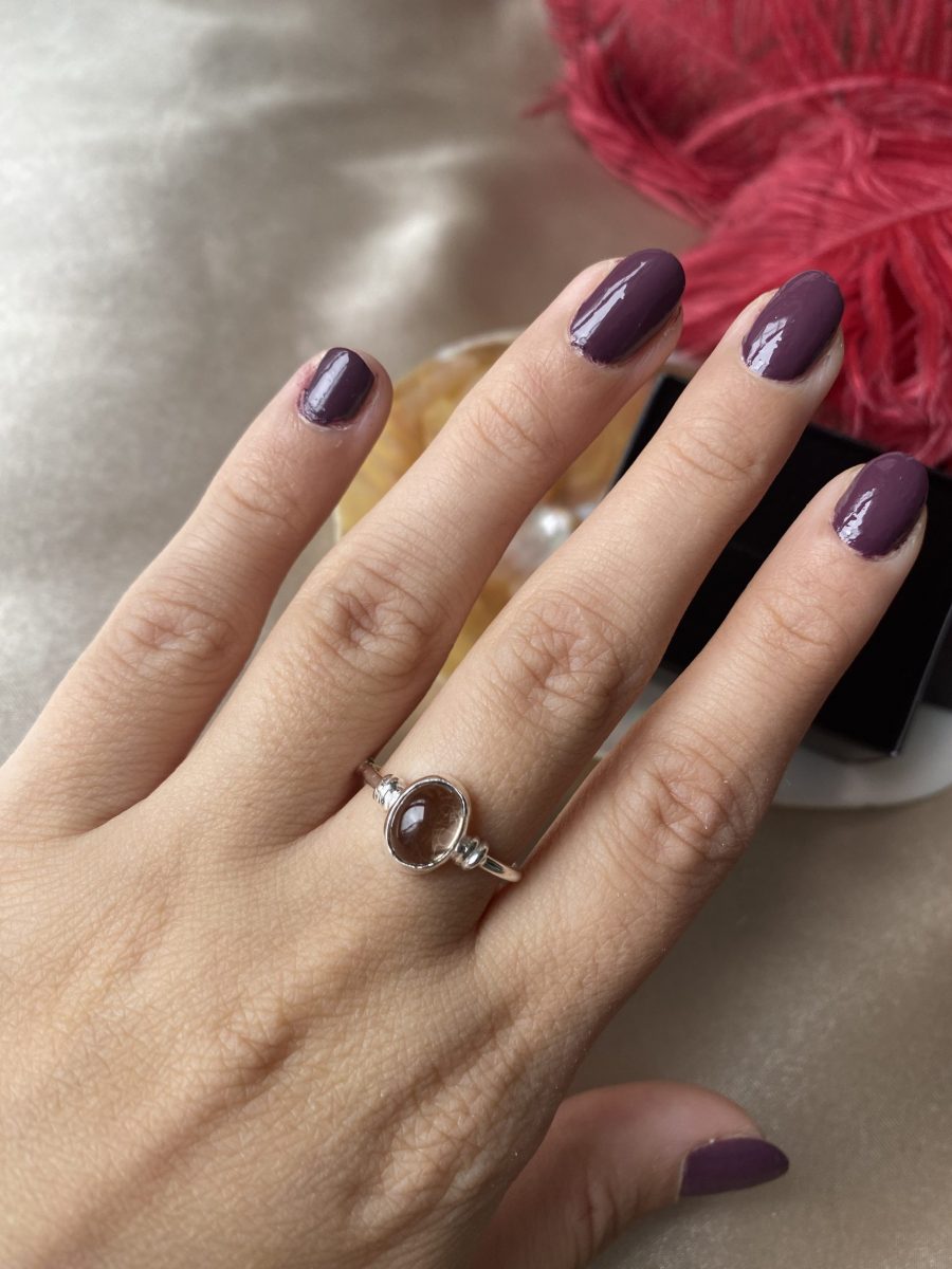 Dumanlı Kuvars Diana Gümüş Yüzük