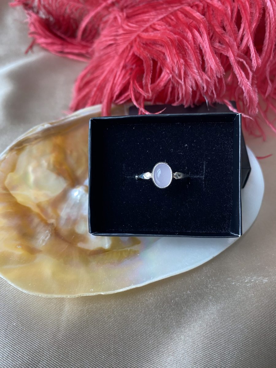 Pembe Kuvars Mary Gümüş Yüzük