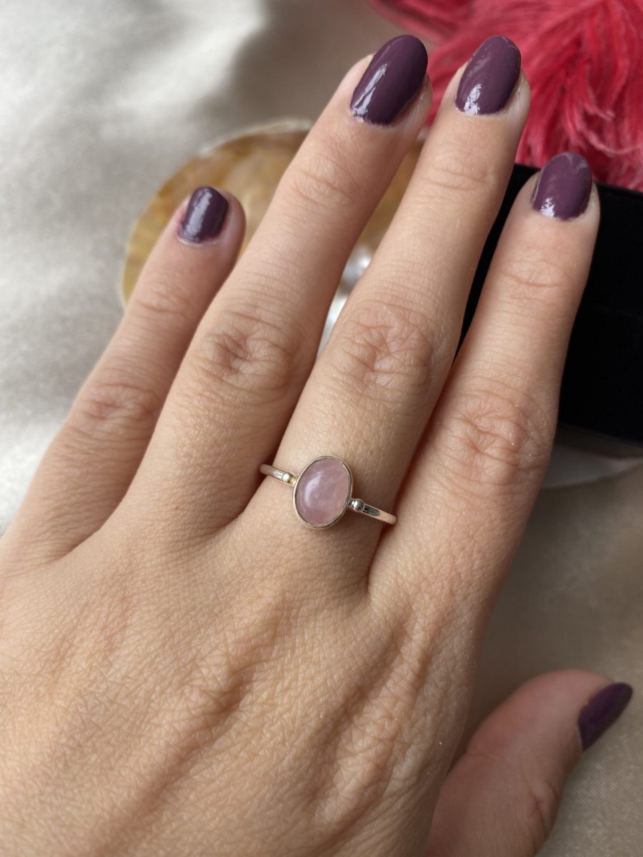 Pembe Kuvars Basic Gümüş Yüzük