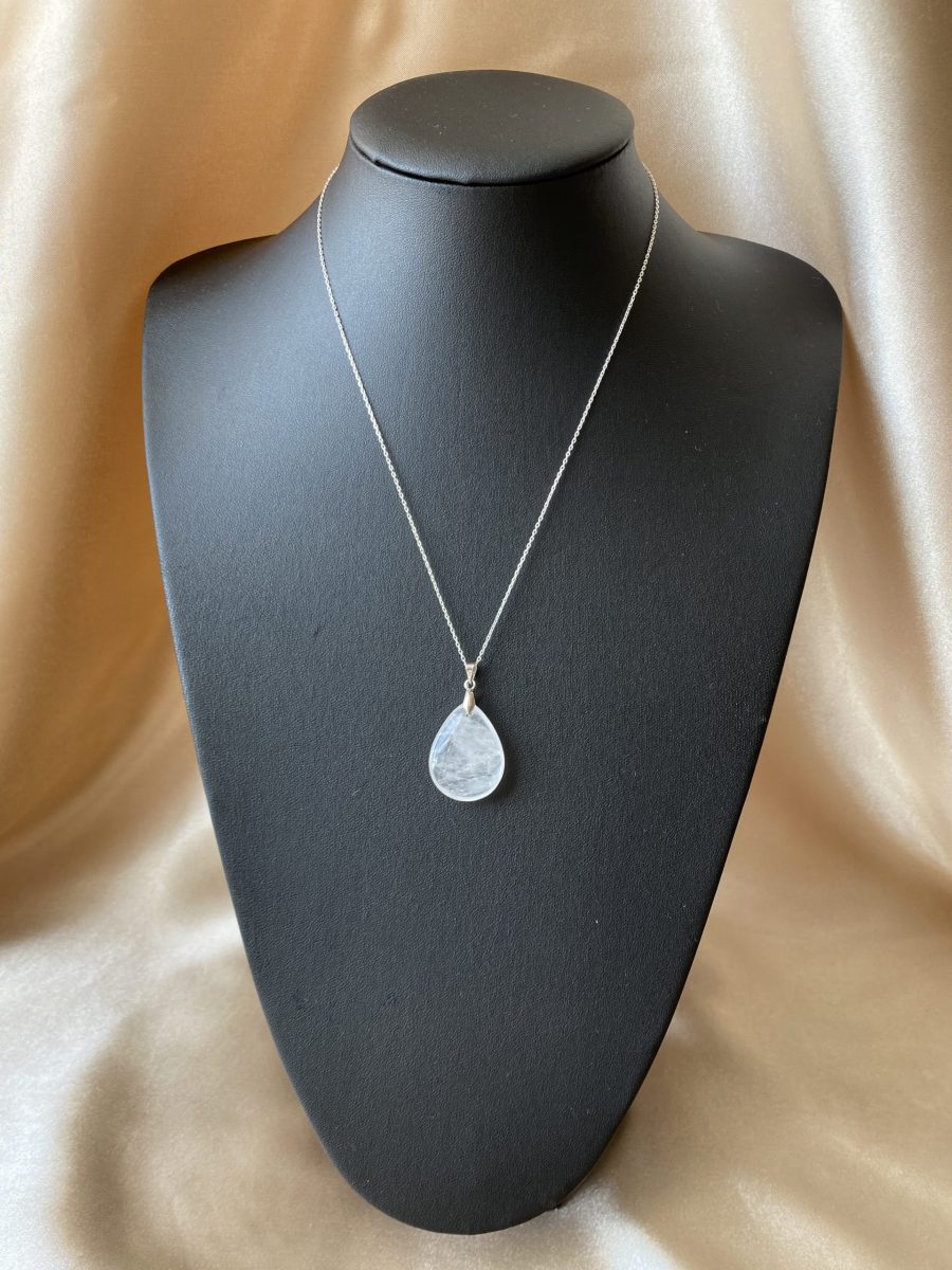 Kristal Kuvars Büyük Damla Kolye