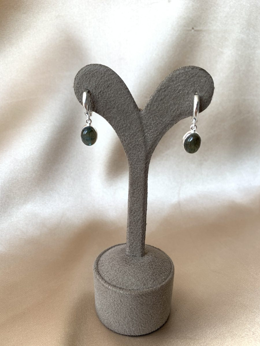 Labradorit Gümüş Küpe