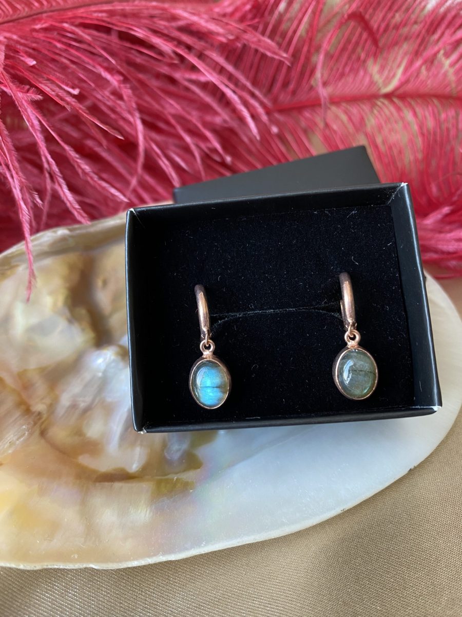 Labradorit Rose Gold Küpe