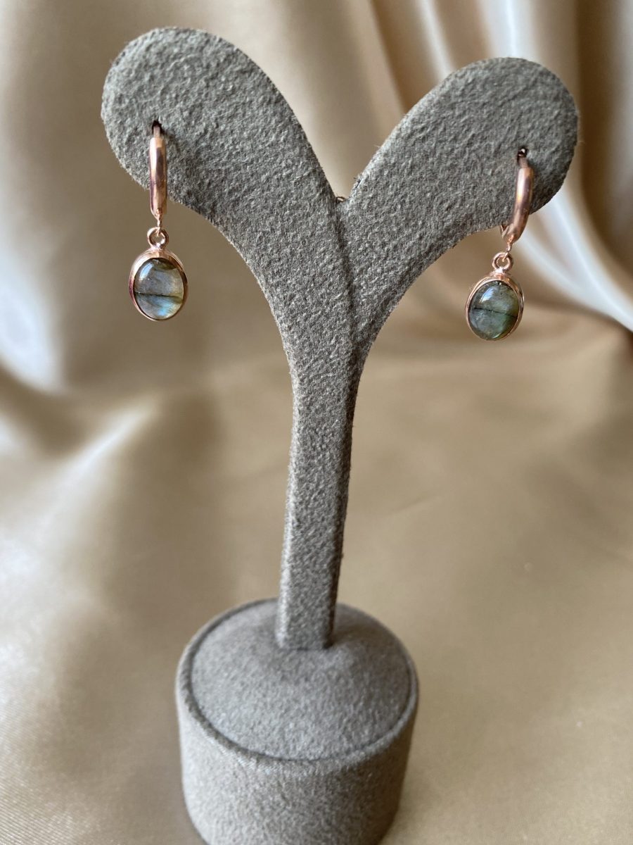 Labradorit Rose Gold Küpe