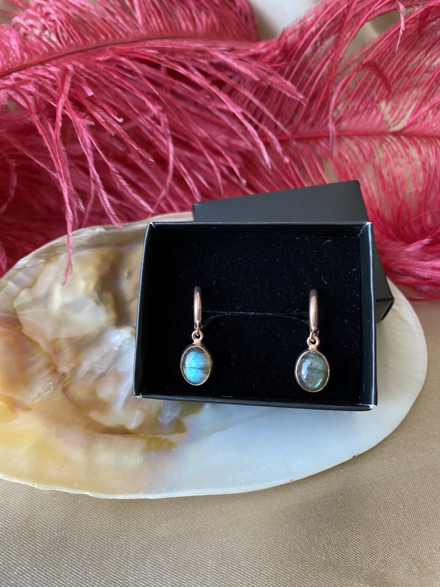 Labradorit Rose Gold Küpe