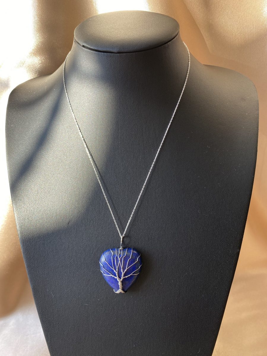 Lapis Lazuli Kalp Hayat Ağacı Kolye