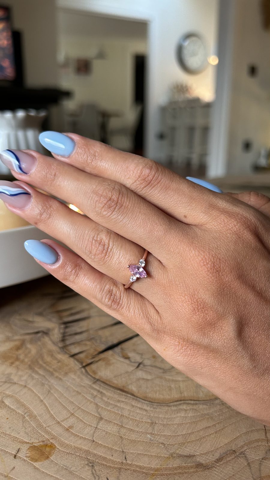 Pembe Kuvars Markiz Prenses Rose Gold Yüzük