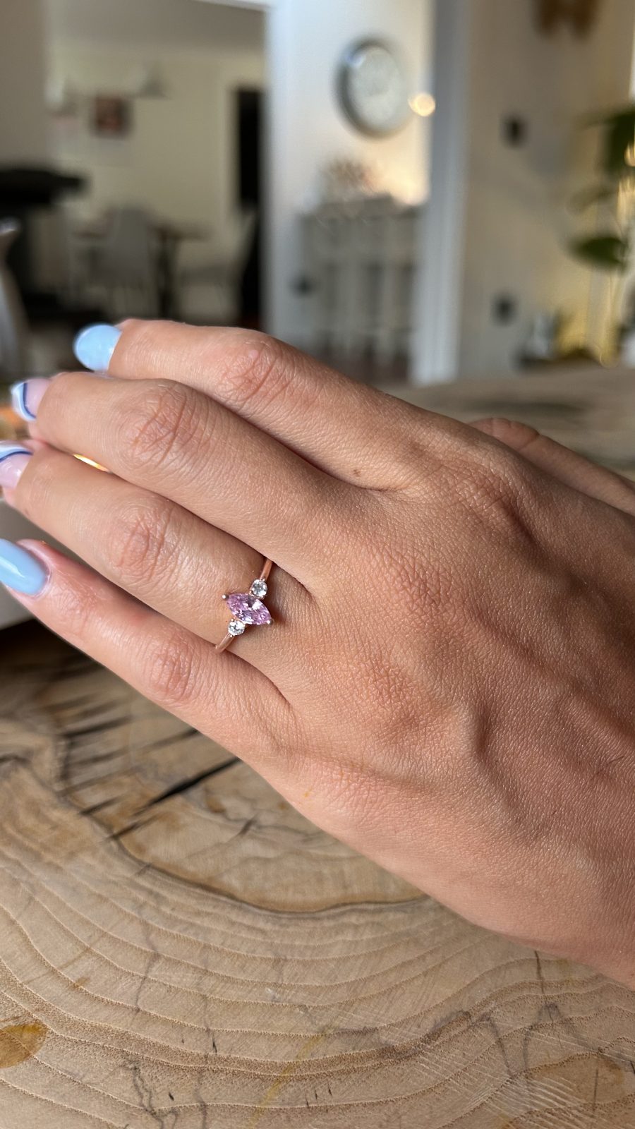 Pembe Kuvars Markiz Prenses Rose Gold Yüzük