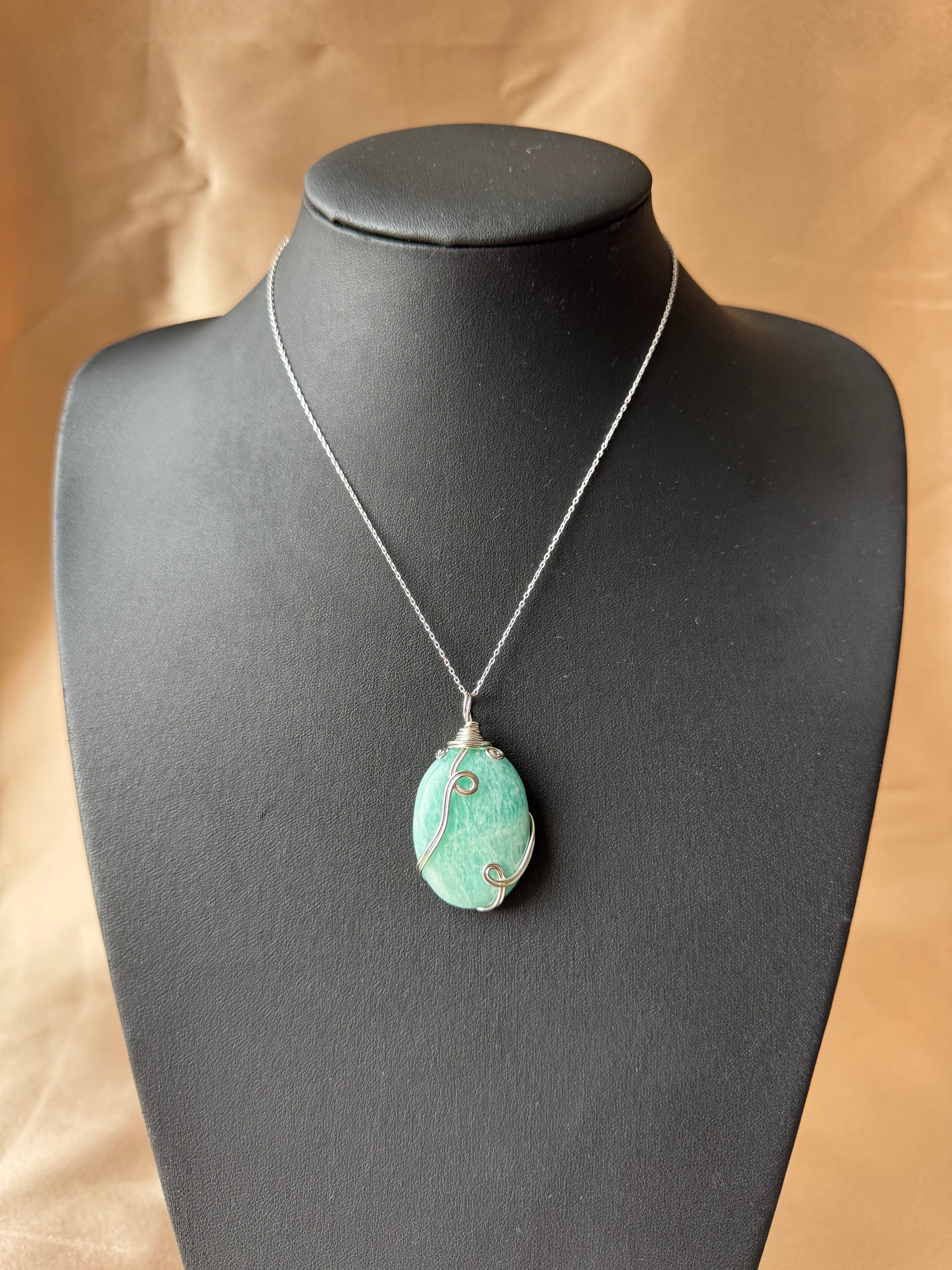 Amazonit Marquel Oval Kolye