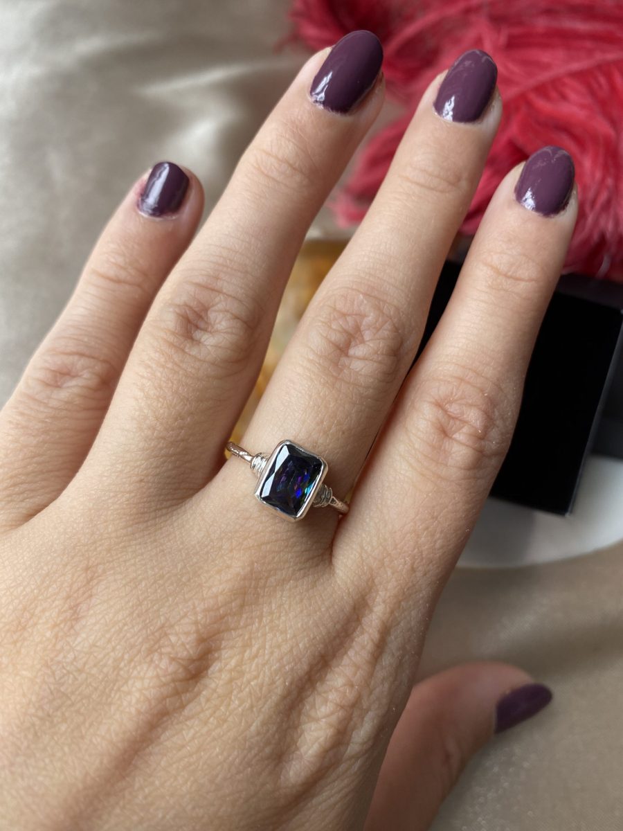 Mistik Topaz Dörtgen Rose Gold Yüzük