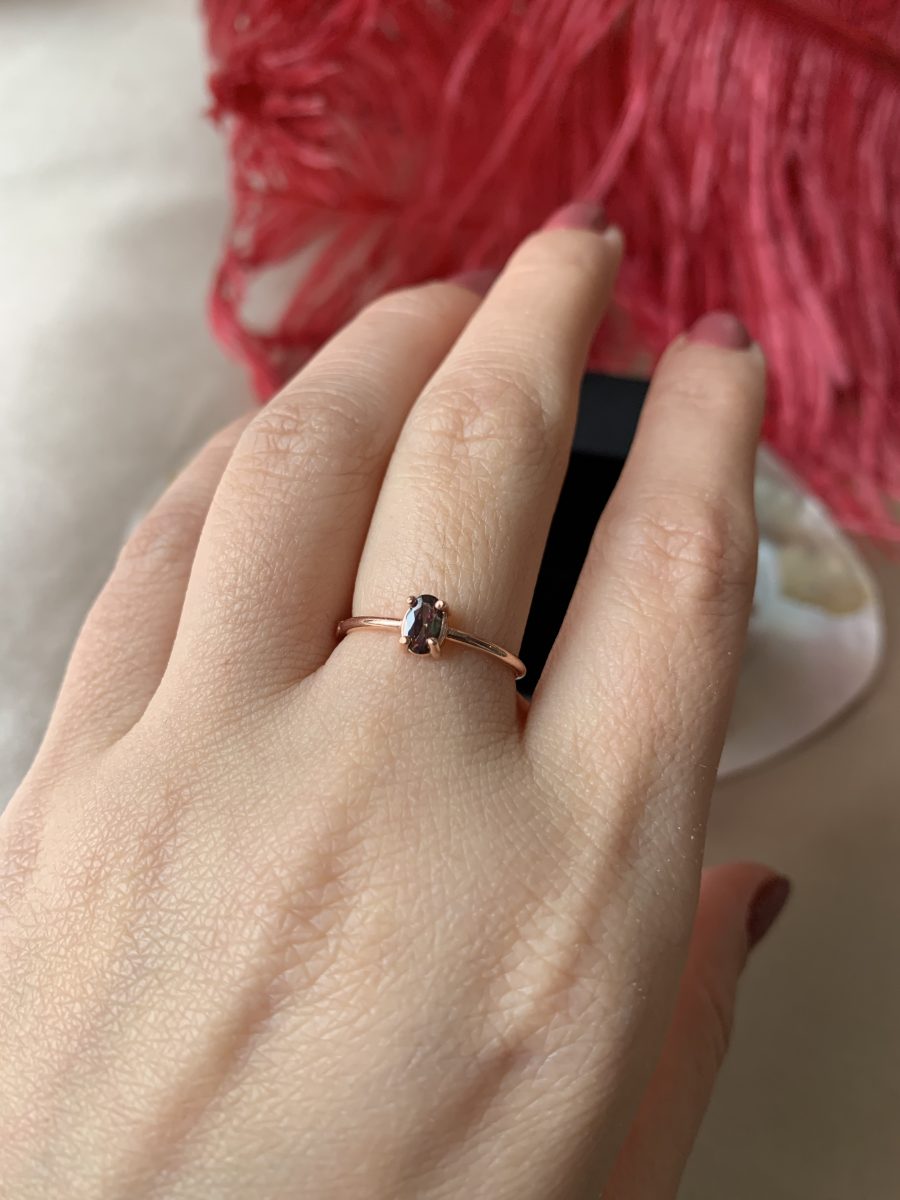 Mistik Topaz Minimal Rose Gold Yüzük