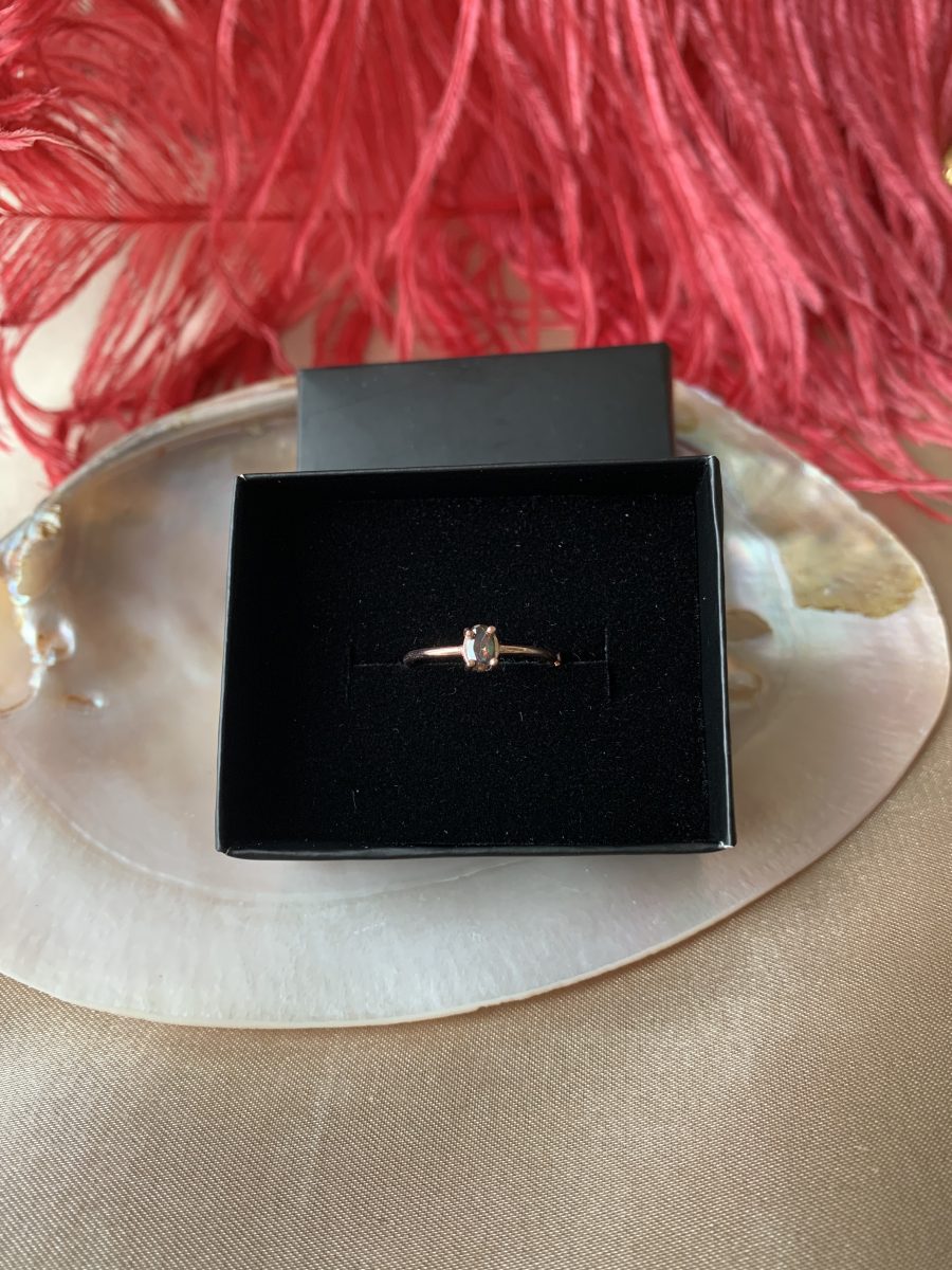 Mistik Topaz Minimal Rose Gold Yüzük