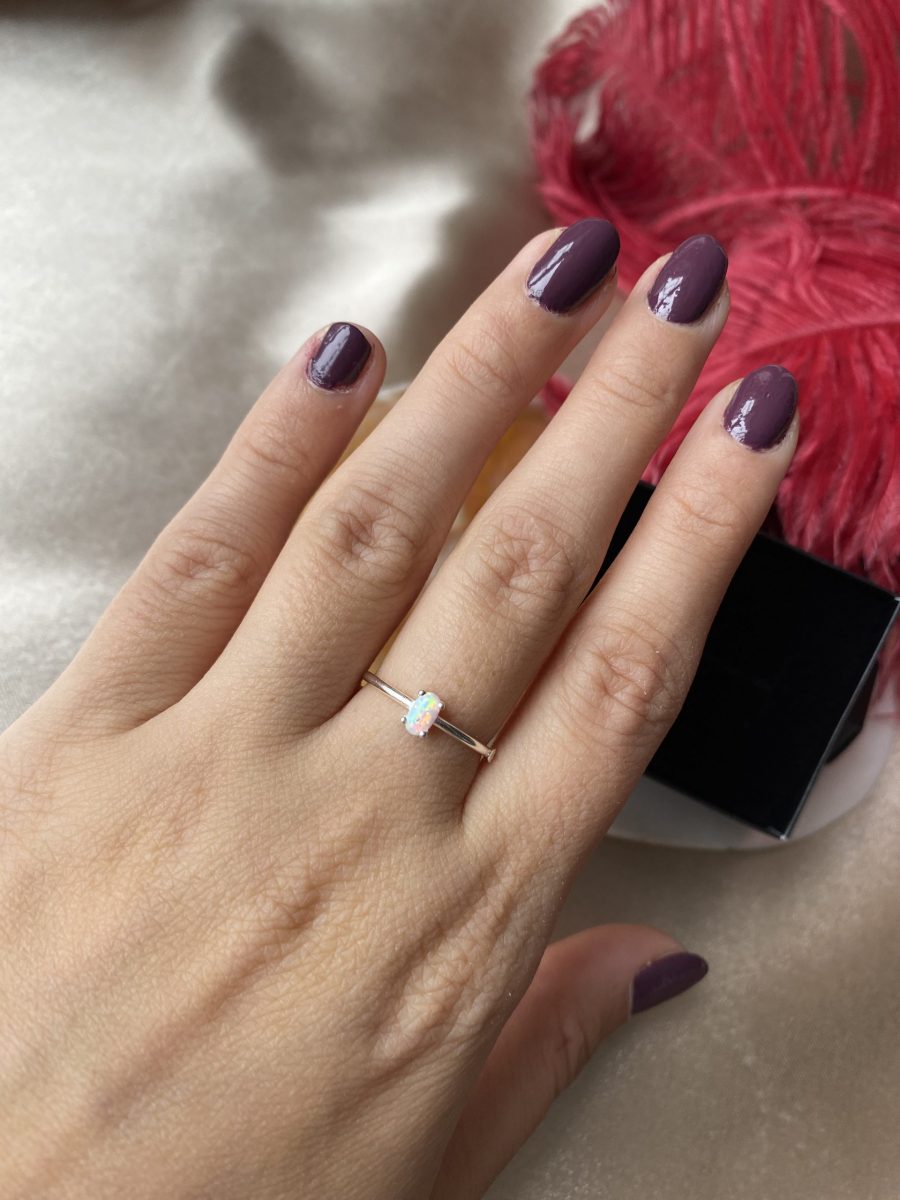 Opal Minimal Gümüş Yüzük