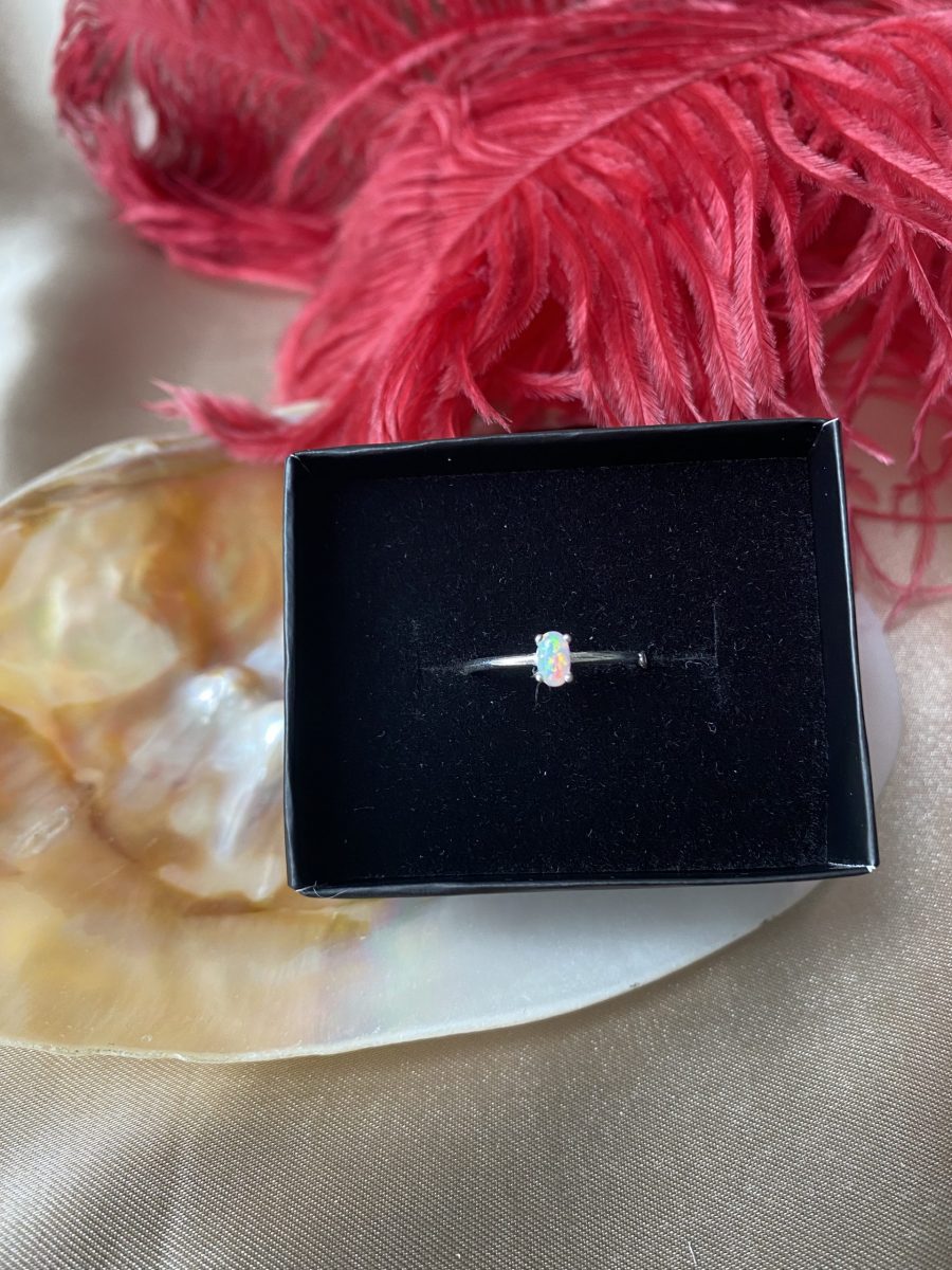 Opal Minimal Gümüş Yüzük