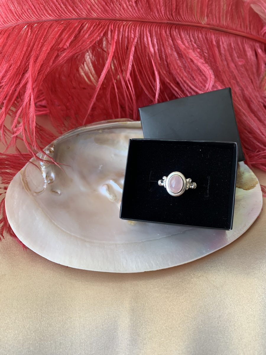 Pembe Kuvars Vintage Gümüş Yüzük