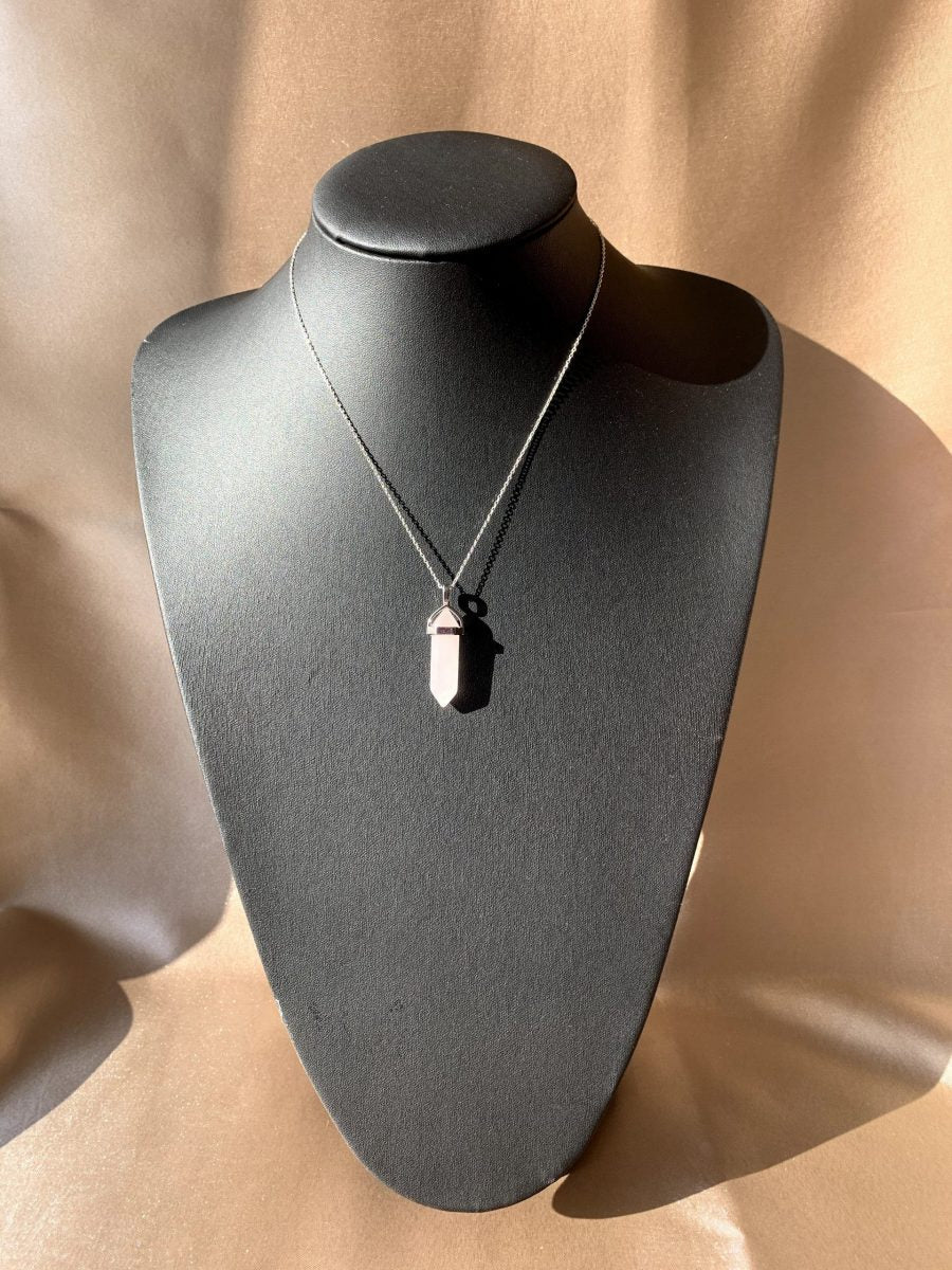 Pembe Kuvars Sivri Kolye