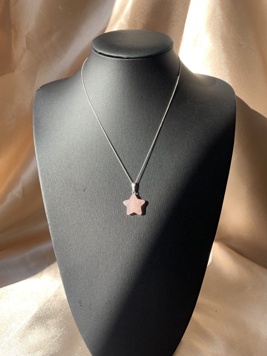 Pembe Kuvars Star Kolye