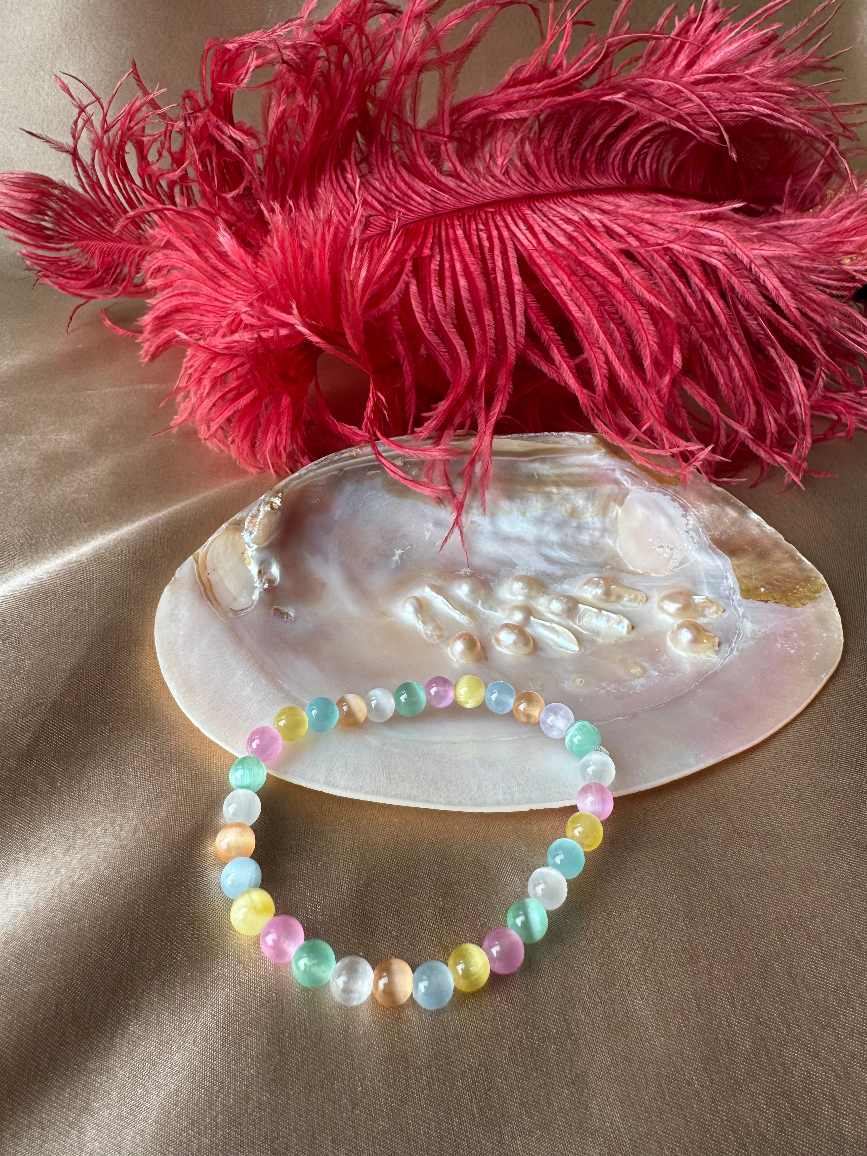 Selenit Rainbow Bileklik (6mm)