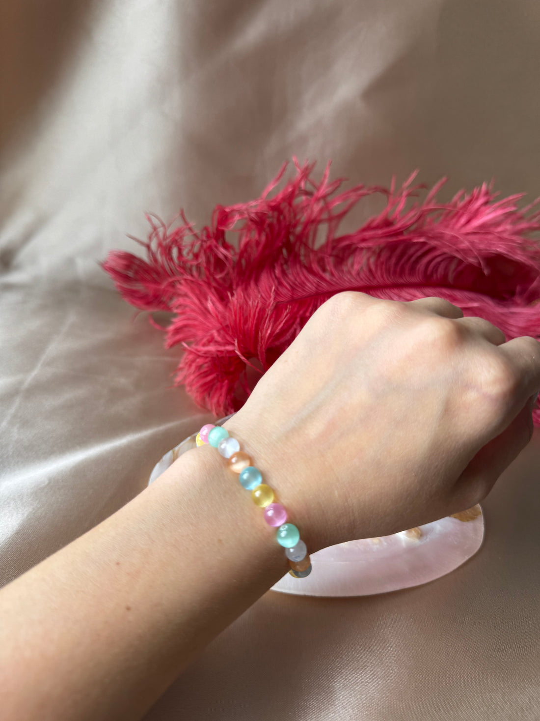 Selenit Rainbow Bileklik (6mm)