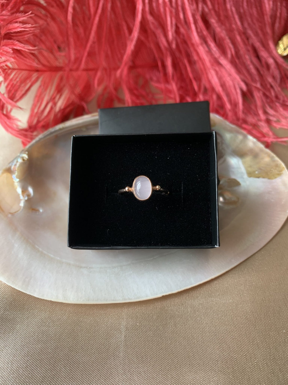 Pembe Kuvars Basic Rose Gold Yüzük