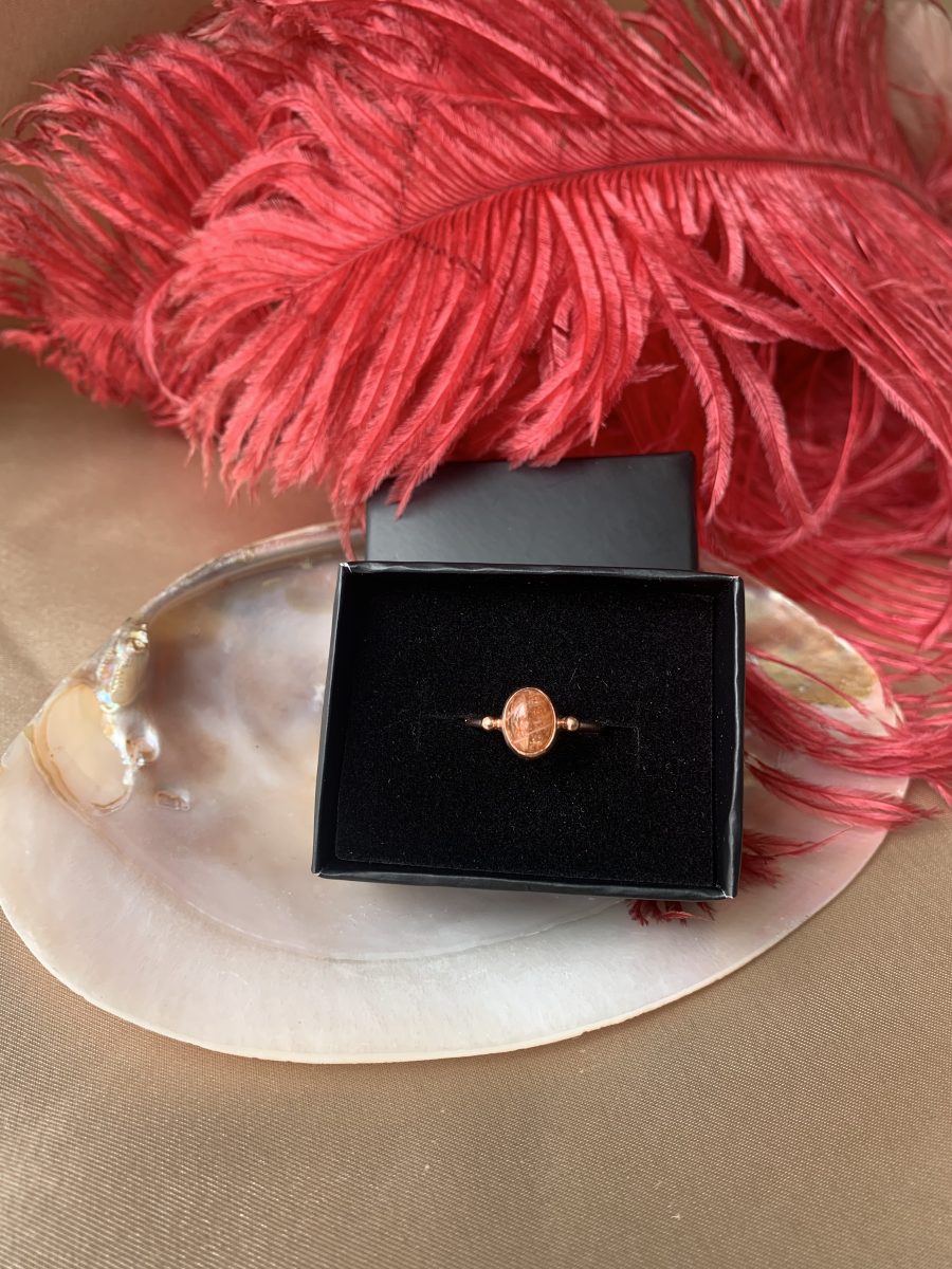 Güneş Taşı Basic Rose Gold Yüzük