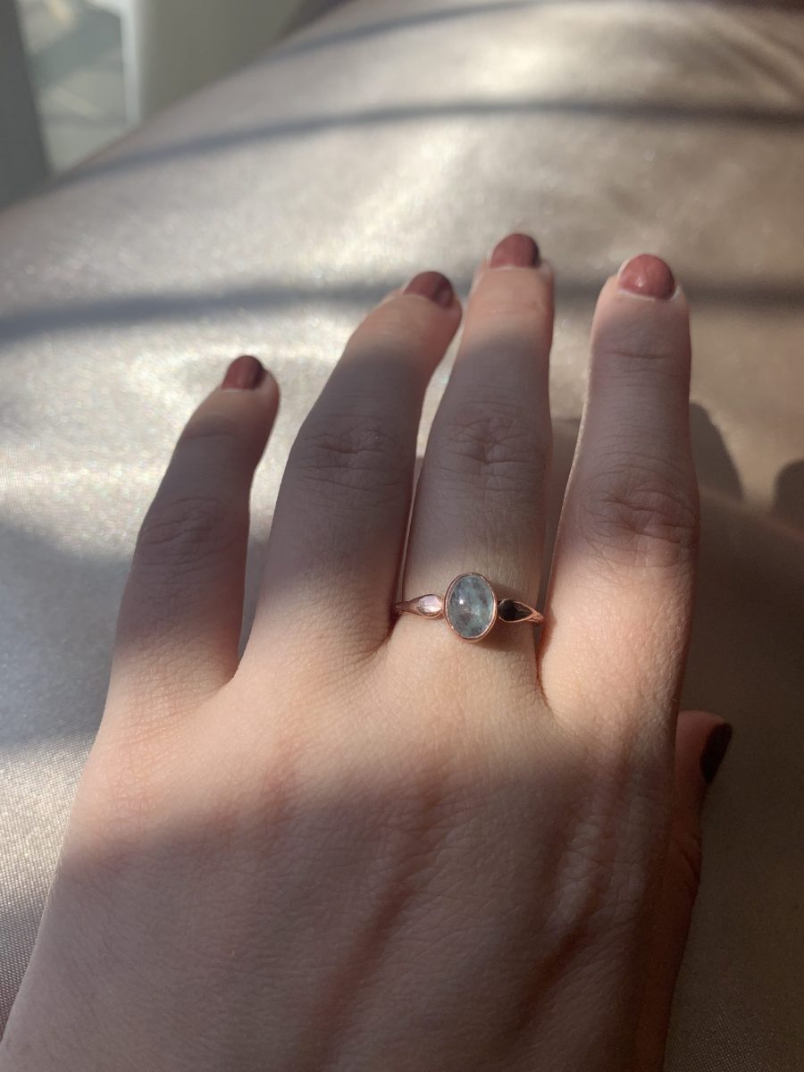 Akuamarin Mary Rose Gold Yüzük