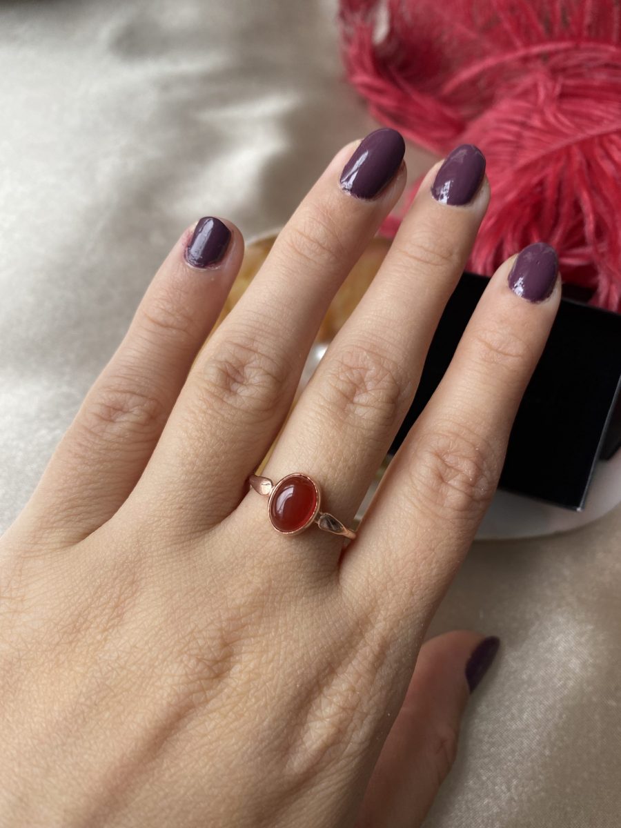 Akik Mary Rose Gold Yüzük