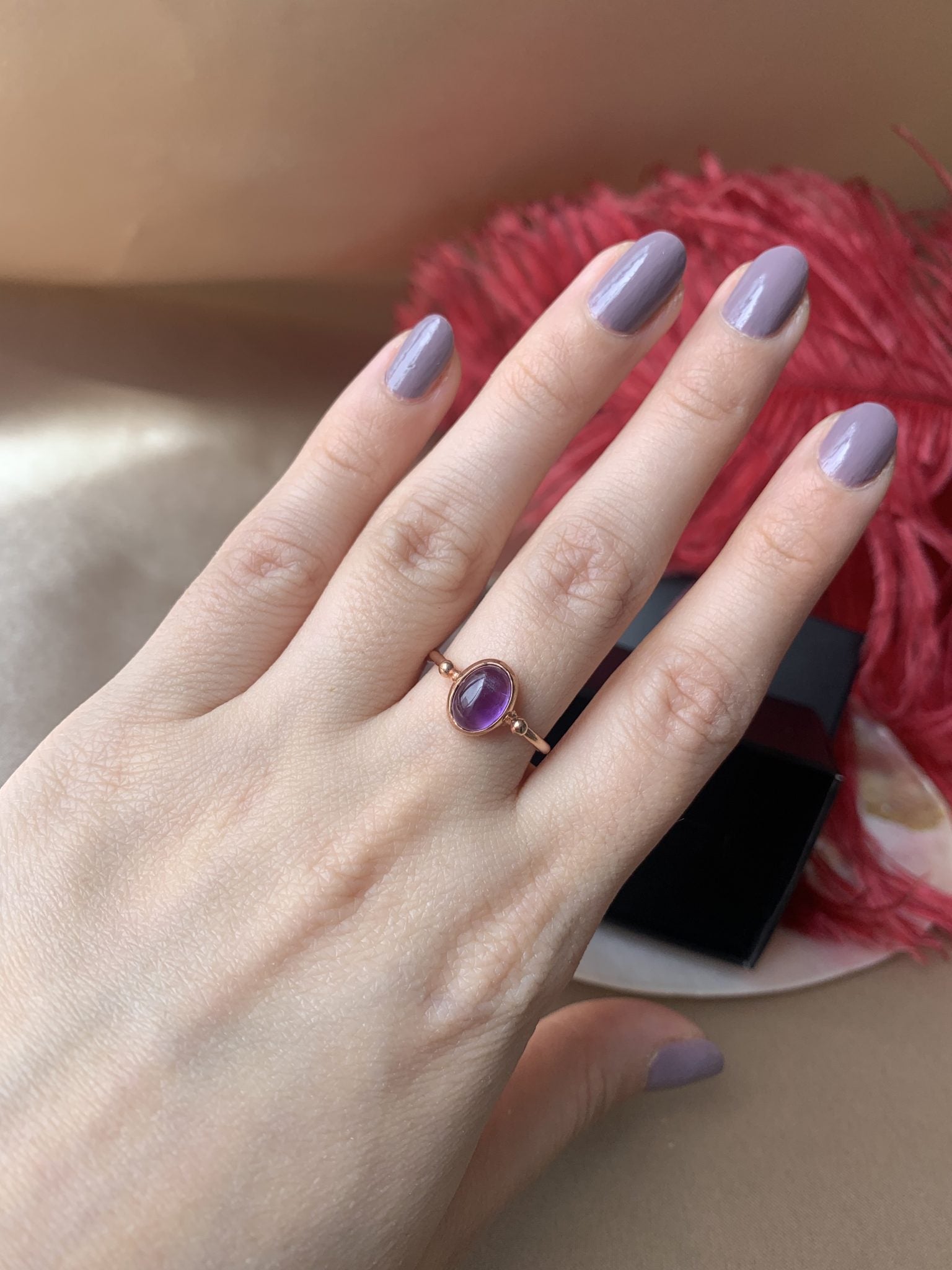 Ametist Basic Rose Gold Yüzük