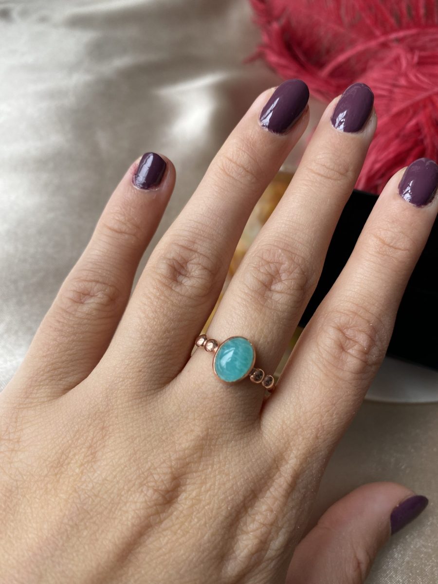 Amazonit Hera Rose Gold Yüzük