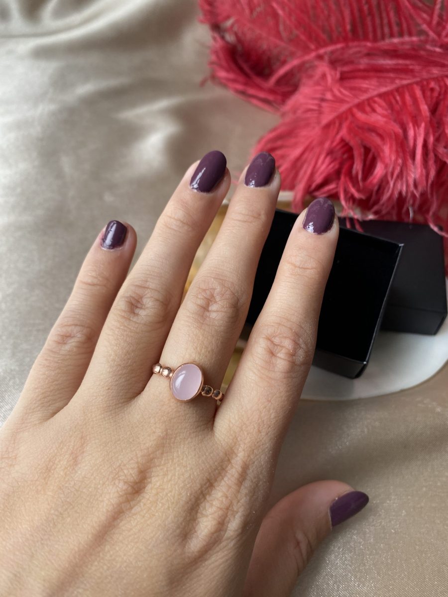 Pembe Kuvars Hera Rose Gold Yüzük