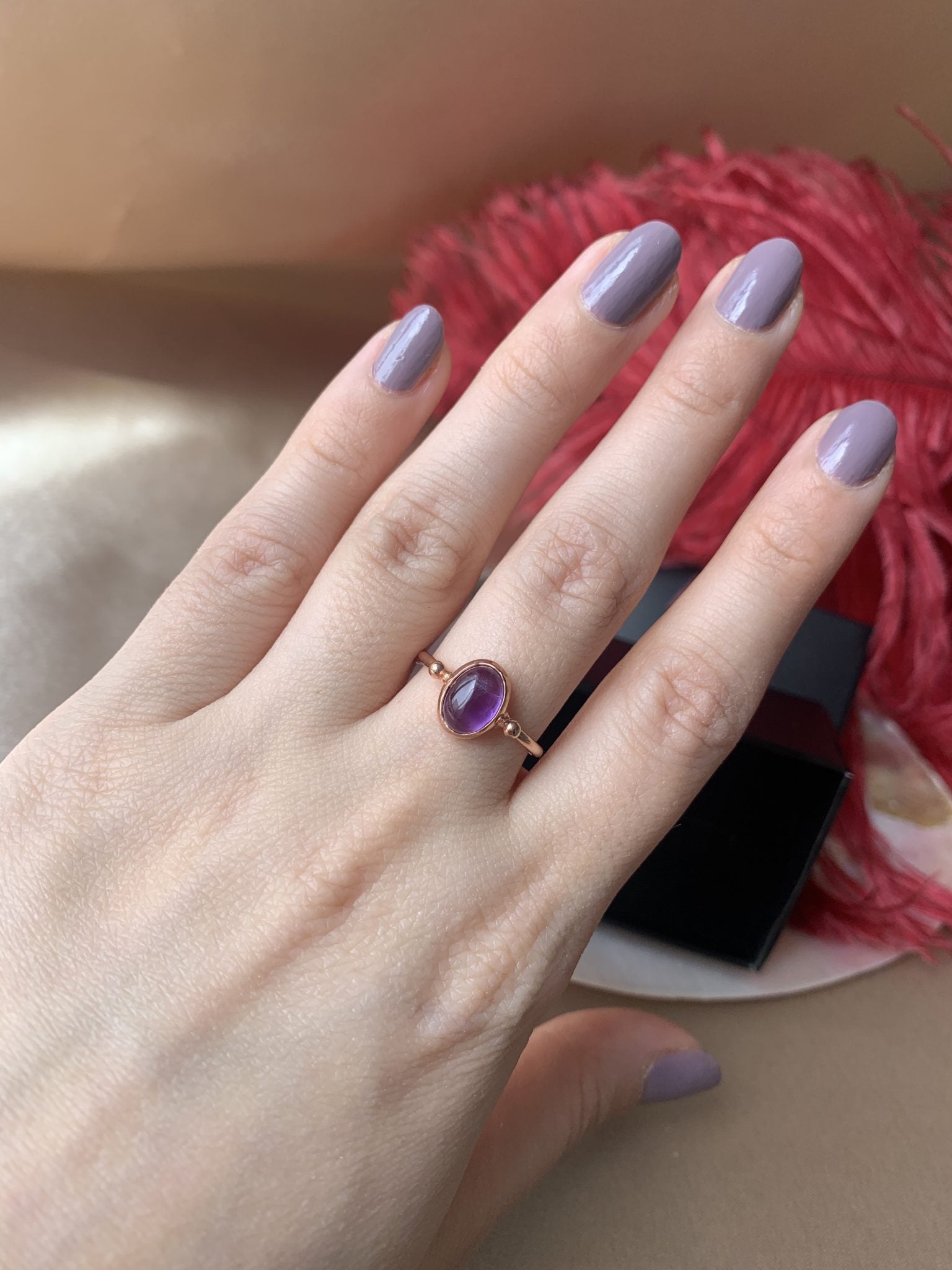 Ametist Basic Rose Gold Yüzük