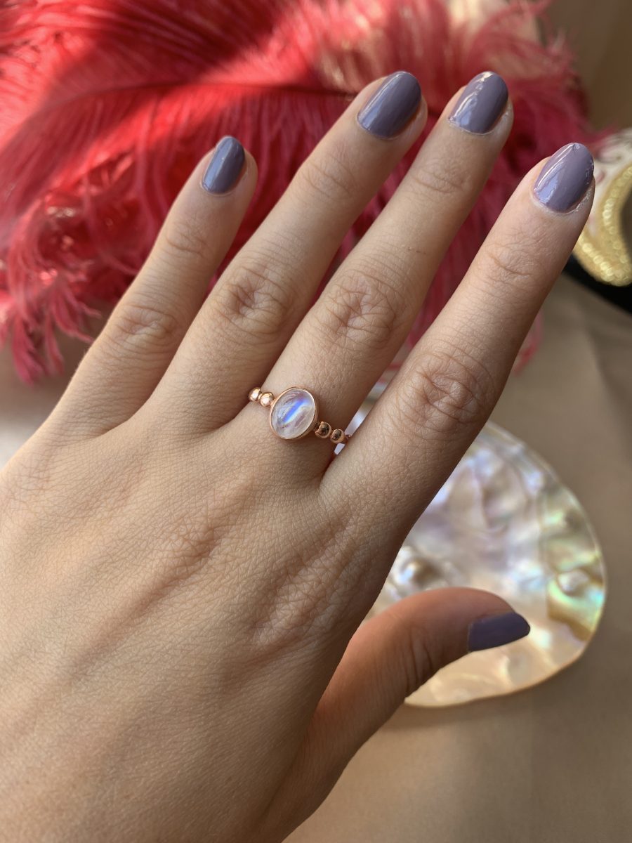 Ay Taşı Hera Rose Gold Yüzük