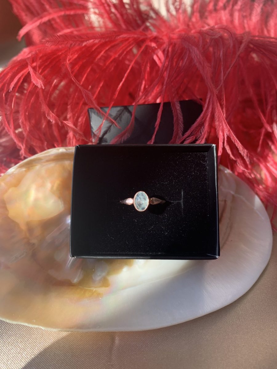 Akuamarin Mary Rose Gold Yüzük