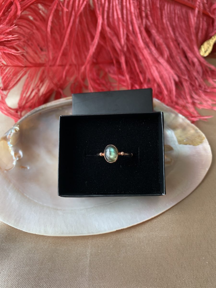 Labradorit Basic Rose Gold Yüzük