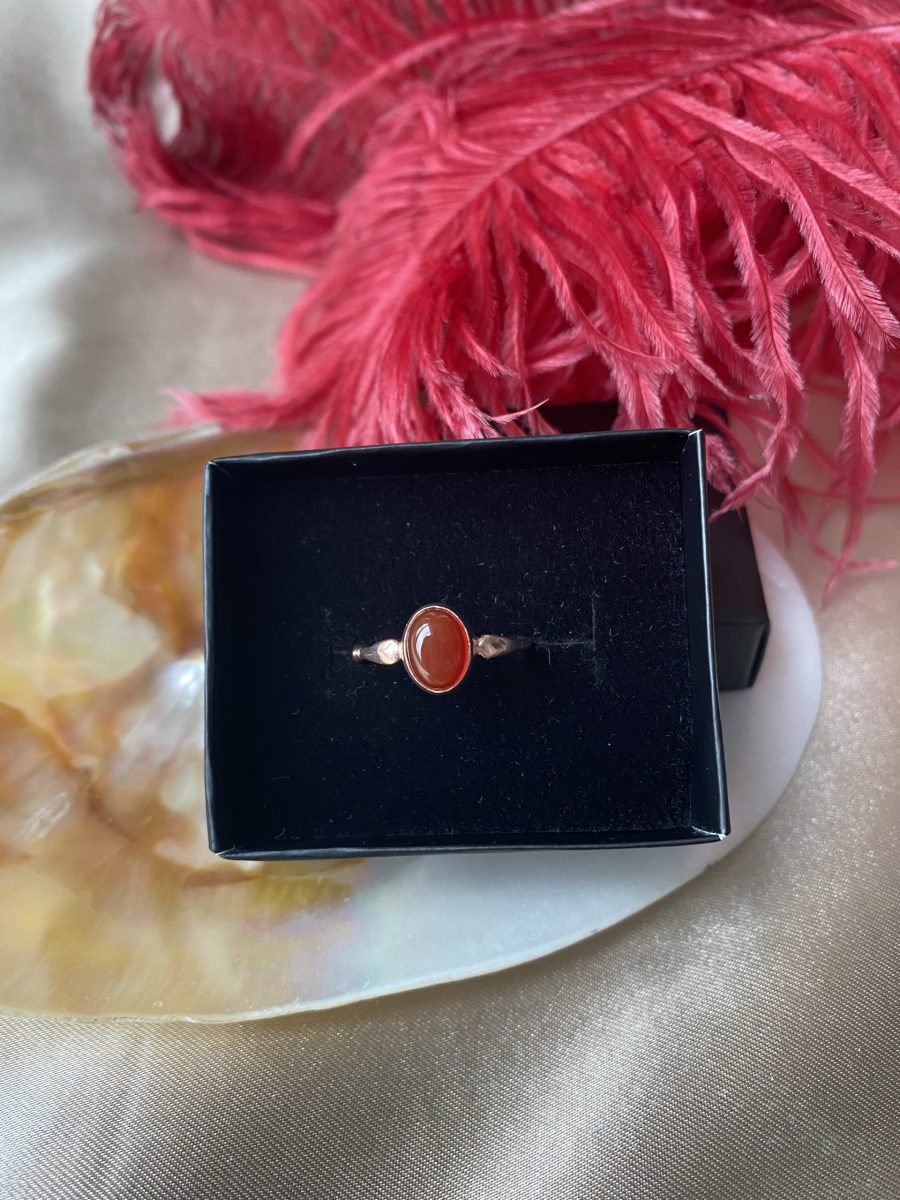 Akik Mary Rose Gold Yüzük