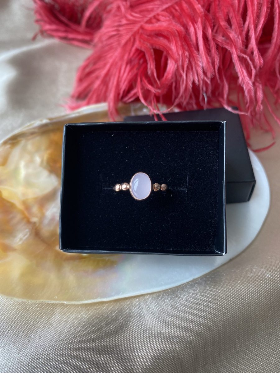 Pembe Kuvars Hera Rose Gold Yüzük