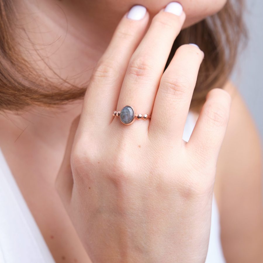 Labradorit Hera Rose Gold Yüzük