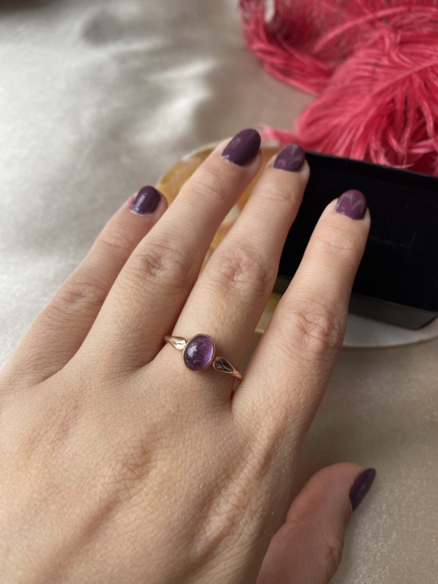 Ametist Mary Rose Gold Yüzük