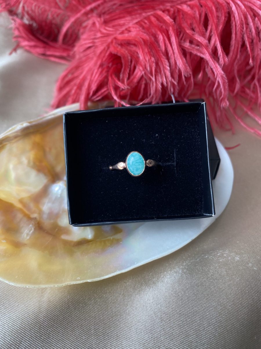 Amazonit Mary Rose Gold Yüzük