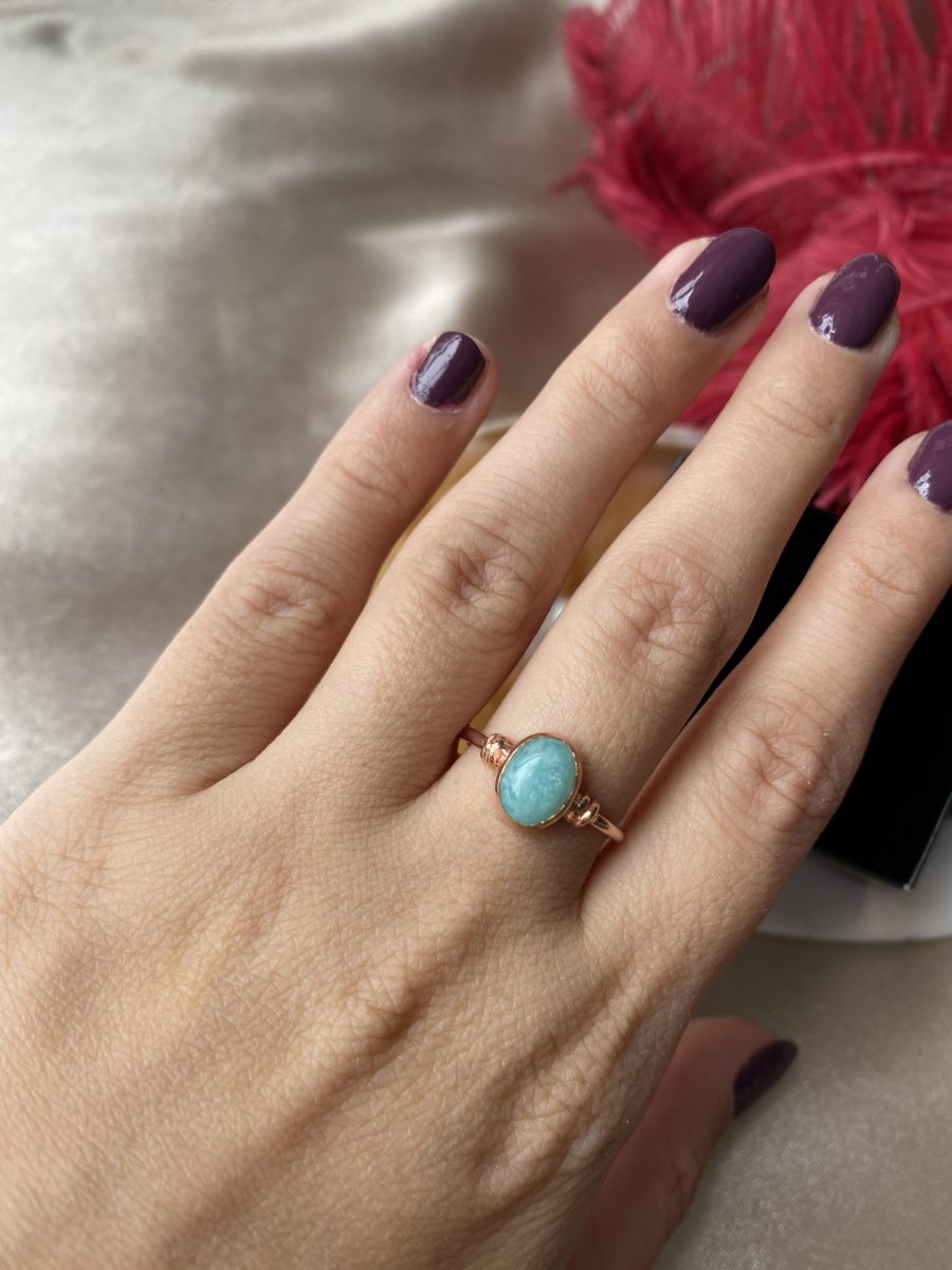 Amazonit Diana Rose Gold Yüzük