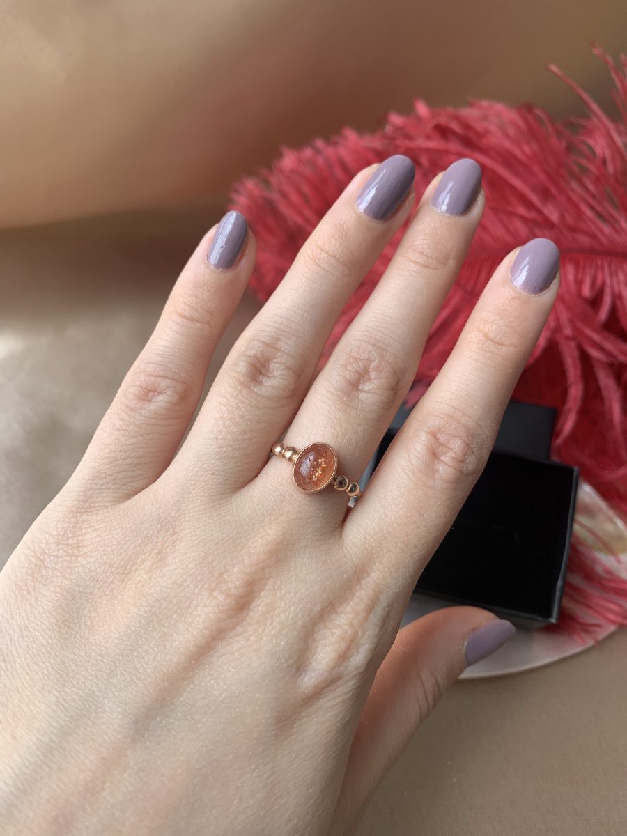 Güneş Taşı Hera Rose Gold Yüzük