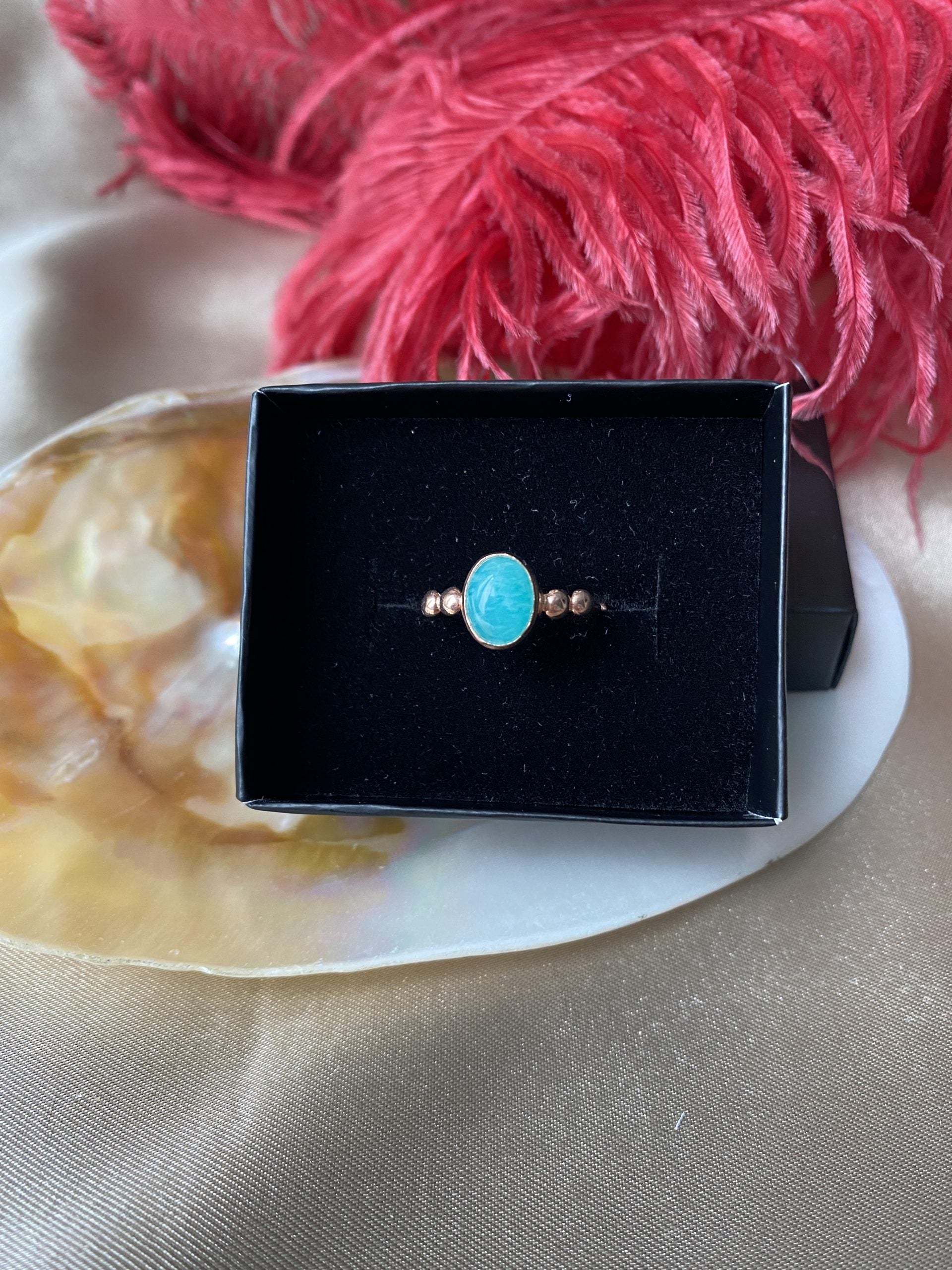 Amazonit Hera Rose Gold Yüzük