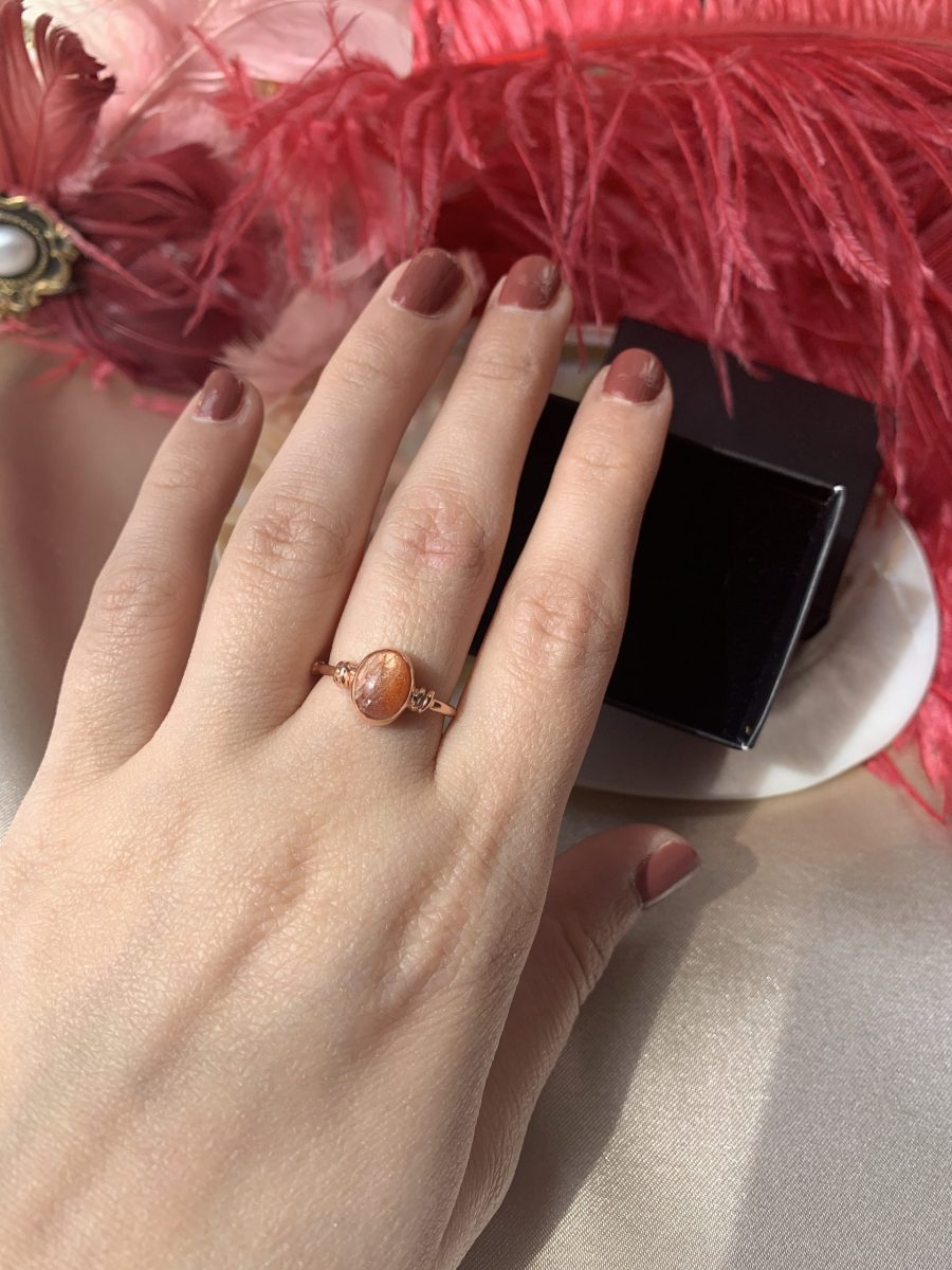 Güneş Taşı Diana Rose Gold Yüzük