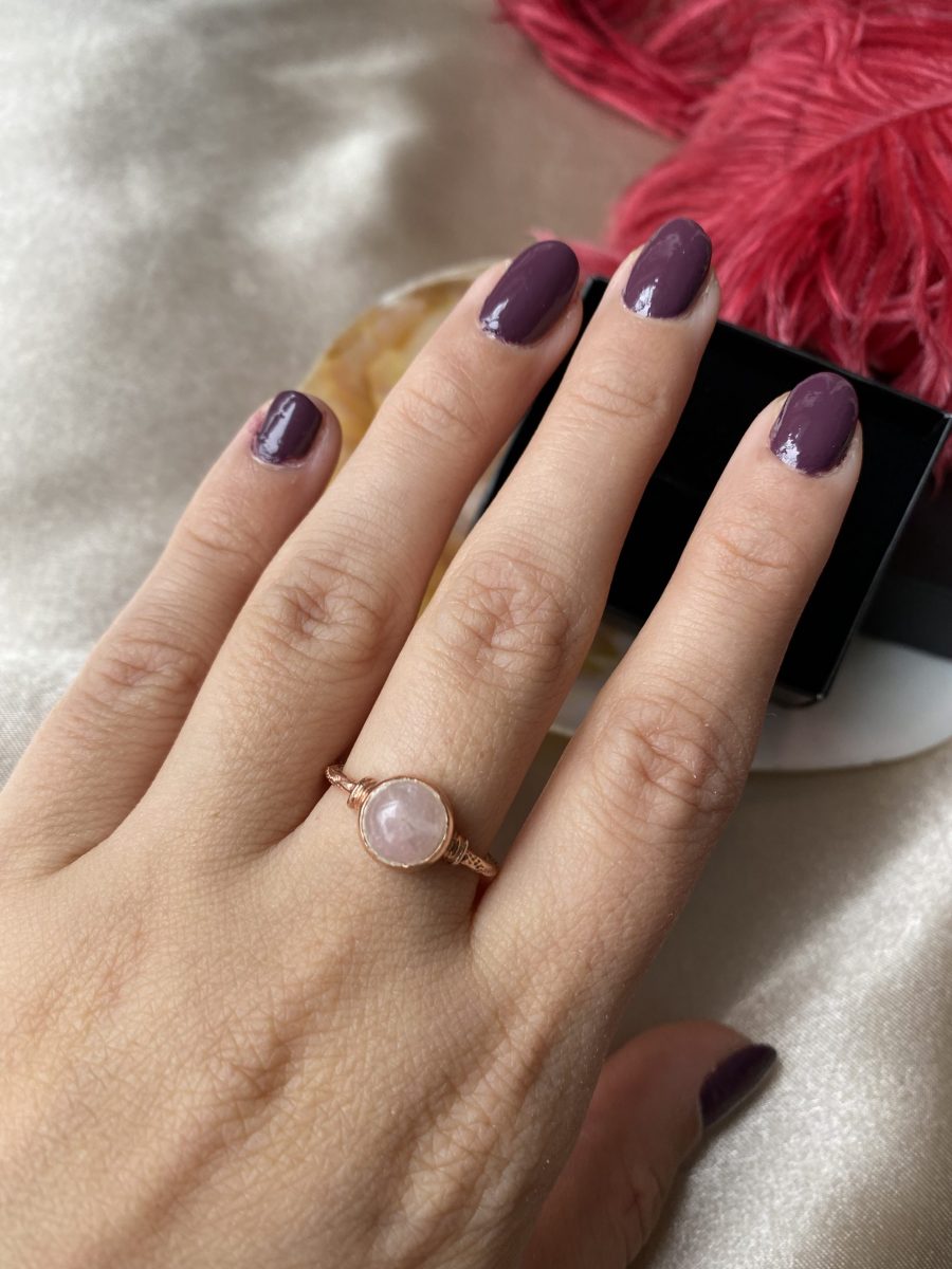 Pembe Kuvars Yuvarlak Rose Gold Yüzük