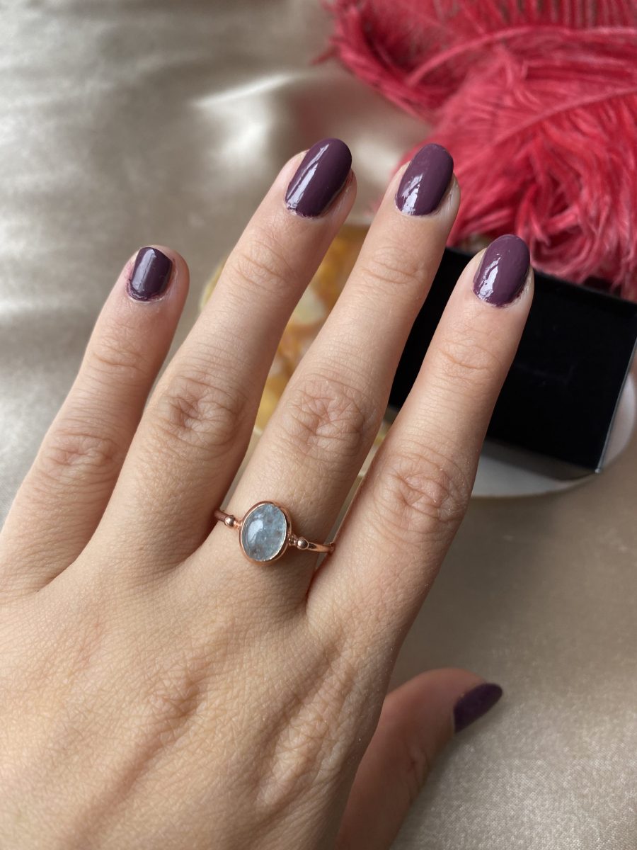 Akuamarin Basic Rose Gold Yüzük