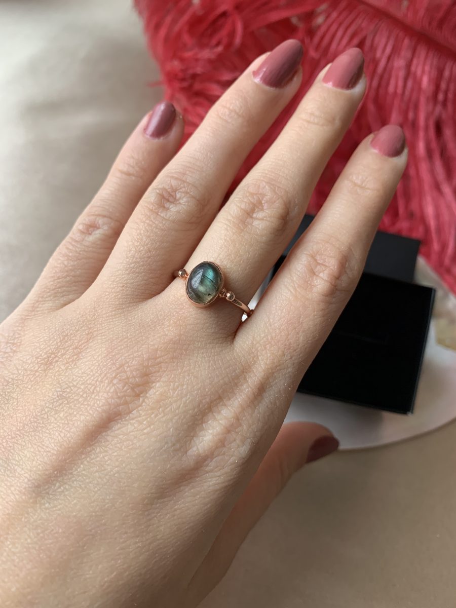 Labradorit Basic Rose Gold Yüzük