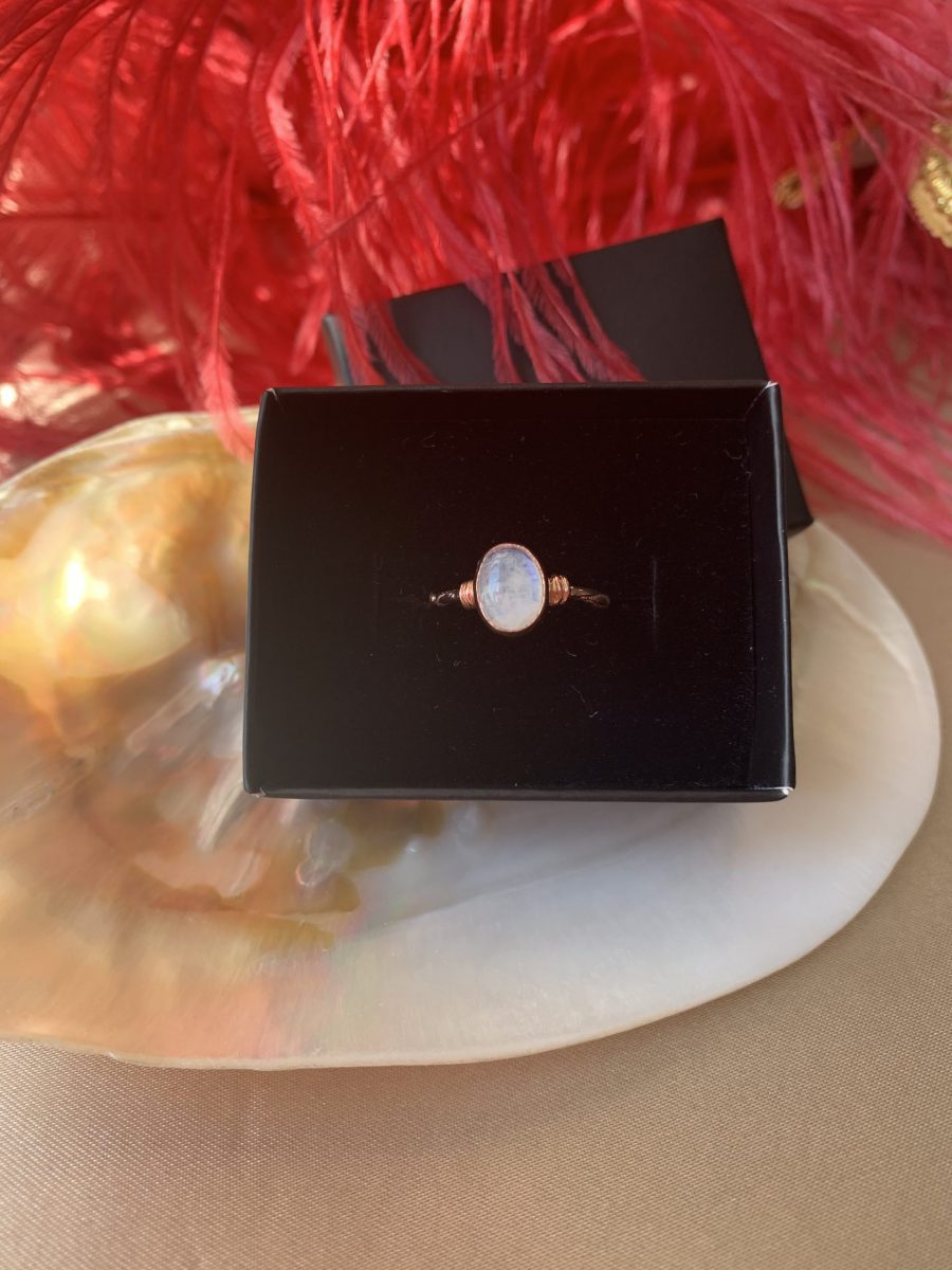 Ay Taşı Diana Rose Gold Yüzük